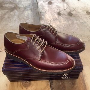 NEW!! Men’s Alan Payne Curtis Burgundy Chrome Leather Oxfords Size 10M